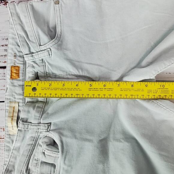 Pilcro Y2K Stet Pastel Blue Corduroy Stretch Pants Size 28 Low Rise Zip Ankle - Picture 11 of 12